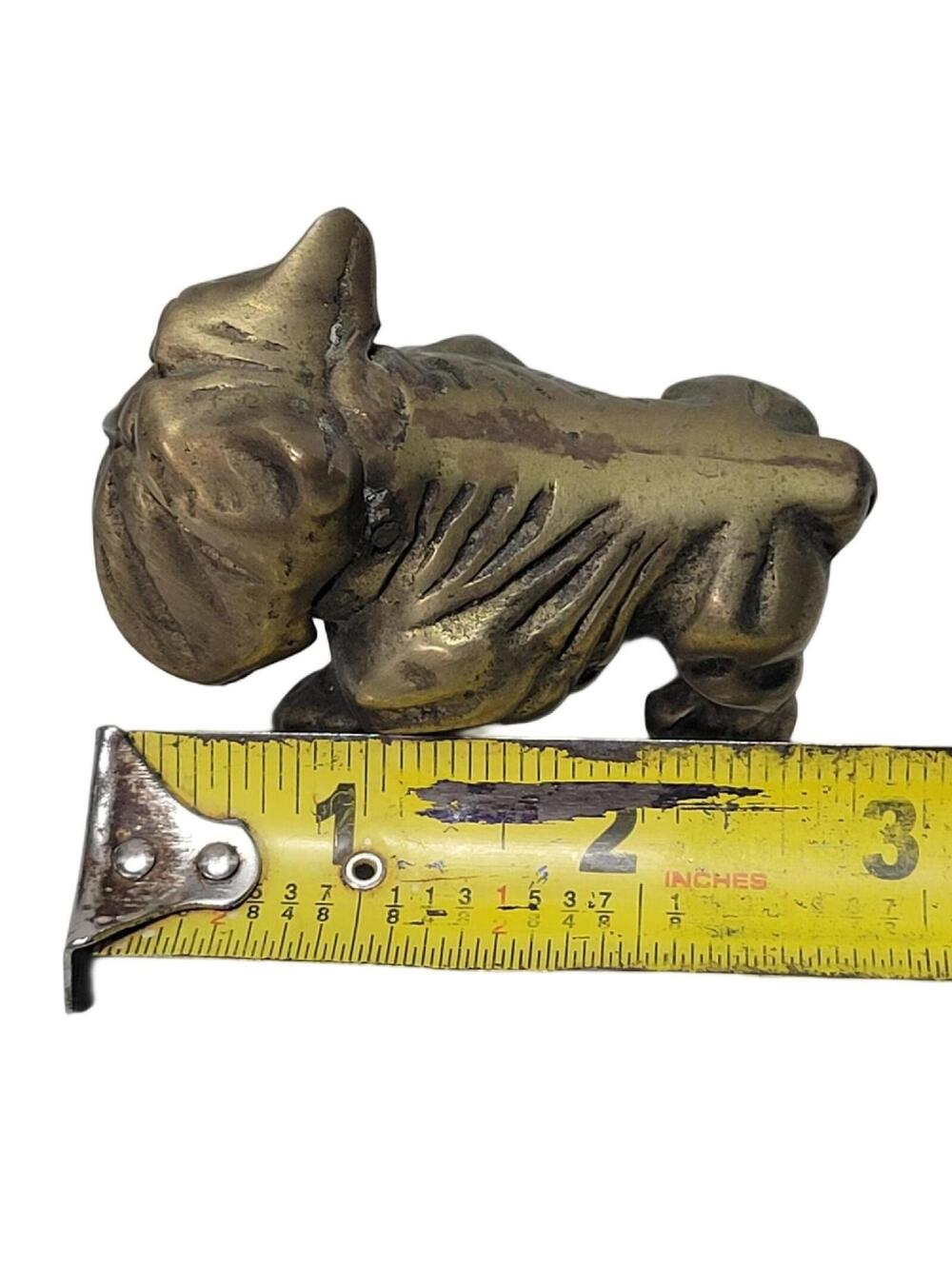 Vintage Brass English Bulldog & Pointer Hunting Dog Figurine Set - Picture 9 of 16